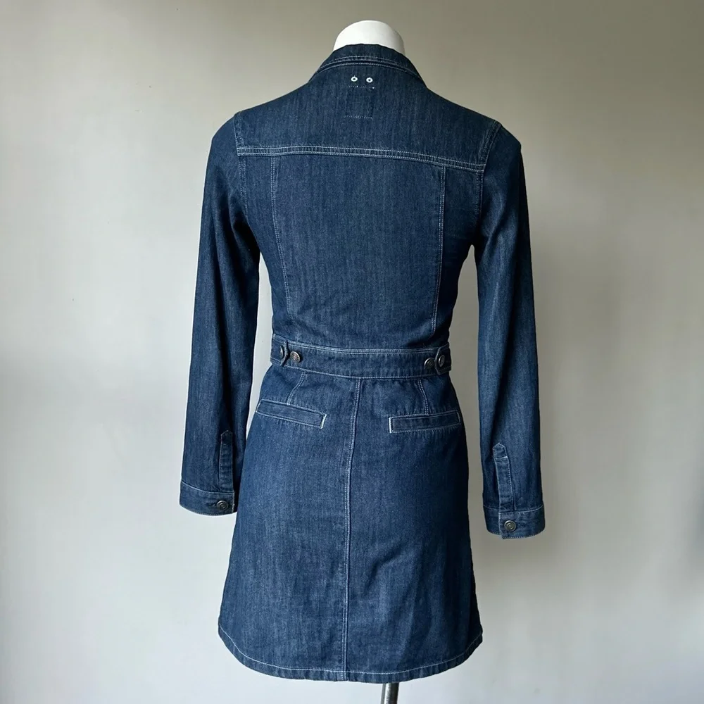 SJYP Steve J Yoni P Long-Sleeve Denim Mini Shirt Dress, XS - Picture 7 of 8
